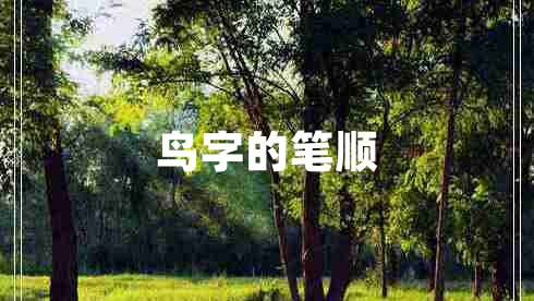 鳥字的筆順