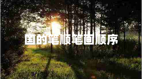 國的筆順筆畫順序