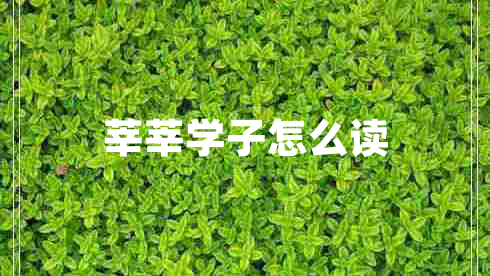 莘莘學子怎么讀