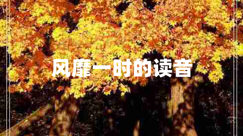 風靡一時的讀音