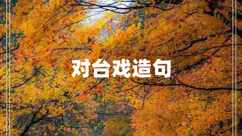 對(duì)臺(tái)戲造句