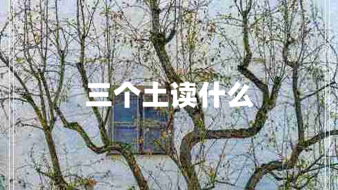 三個土讀什么