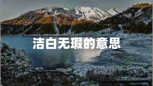 潔白無瑕的意思