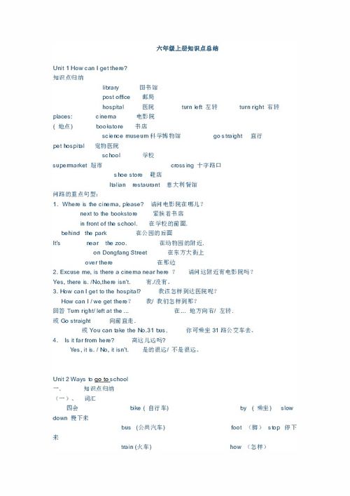 小學英語六級基礎(chǔ)知識點總結(jié)