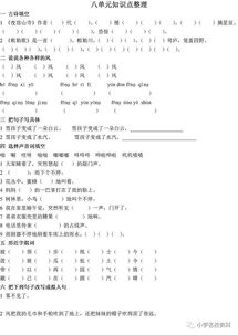 部編版二級語文上冊第一單元基礎(chǔ)知識