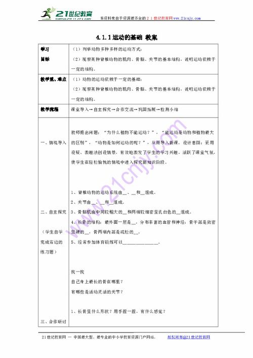 運(yùn)動的基礎(chǔ)知識教案