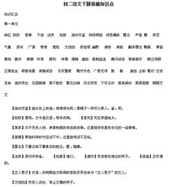 基礎(chǔ)知識(shí),語文,初二下