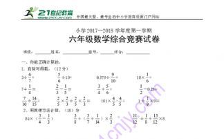 小學(xué)數(shù)學(xué),基礎(chǔ)知識,試題,綜合